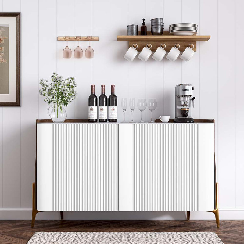 Buffet avec crédence 57 po Modern Luxury Luxury, Blanc