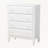 Harbor White Finish Wood 4-Drawer Gold Metal Knob Chest, 40.35" H X 31.32" W X 15.43" D