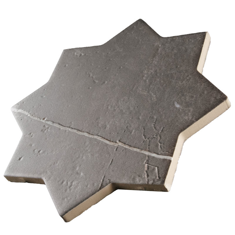 Istanbul Star with Cross 6 In. X 12 In. Porcelain Floor And Wall Tile Kit, Black/White
