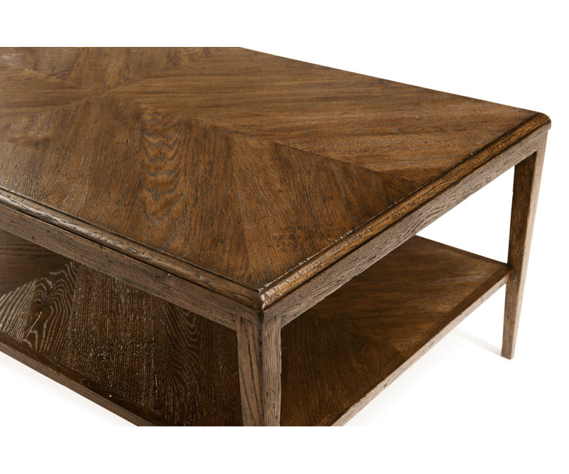 Dusk Concentric Parquetry Oak Coffee Table with Storage Shelf
