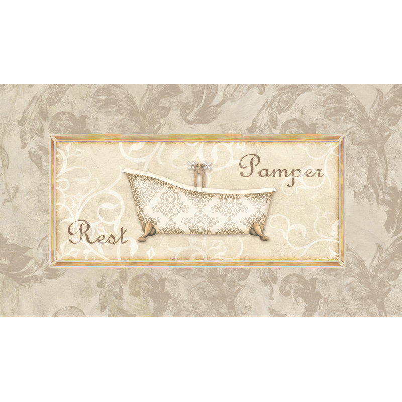 Rest and Pamper Bath Beige - Painting Print, Wrapped Canvas, 30 cm H x 46 cm W