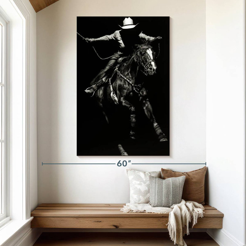 Lelar Scratchboard Rodeo III, 51" H x 34" W