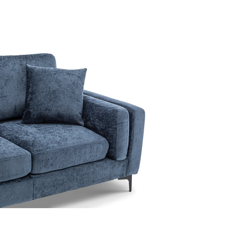 Tasley 2 Seater Chenille Sofa, 2, Blue