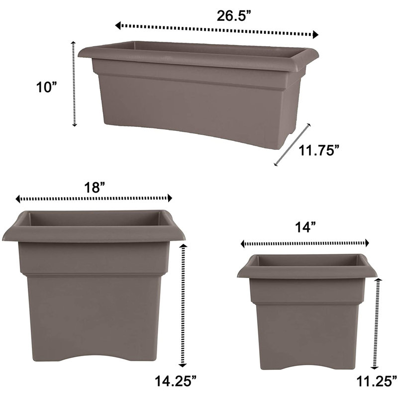 Lochlain Pot Planter, 11" x 14" x 14", Brown