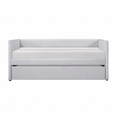 1Pc Trundle Daybed Fabric Upholstery Wooden Frame Modern Home Furniture