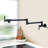 Topcraft 2 Handle Wall-mounted Pot Filling Kitchen Faucet, Matte Black