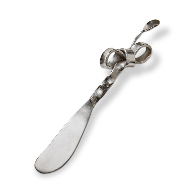 Bow Spreader Silver Metal Christmas