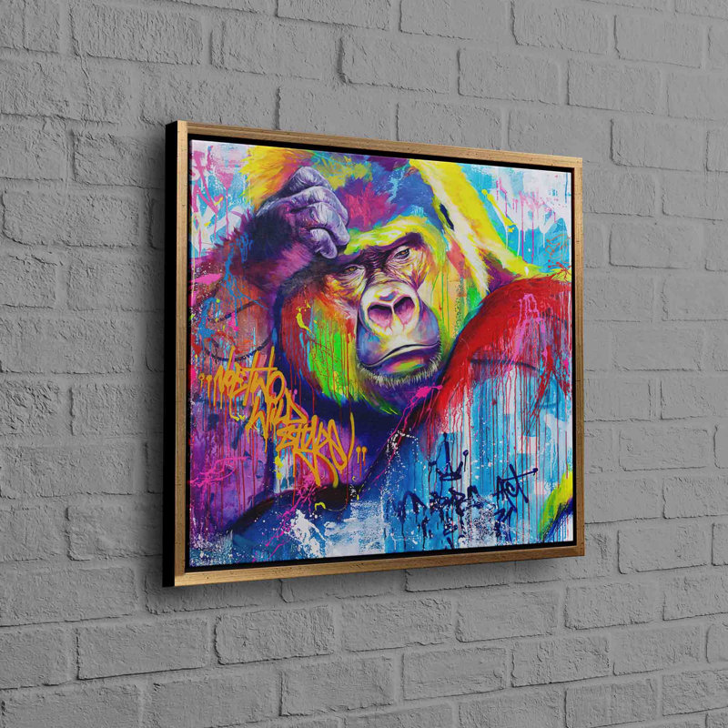 Print on Canvas, Framed Print without Mat, Gold, 50 cm H x 50 cm W
