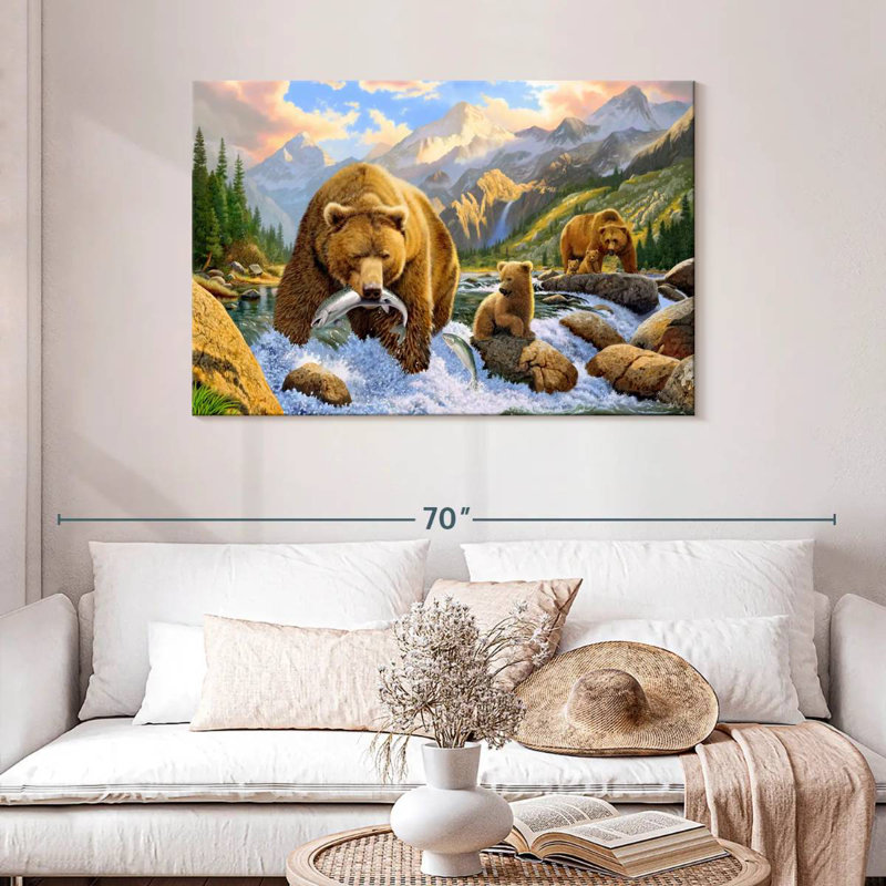 Bear Salmon Fishing, H 30 po x l 45 po