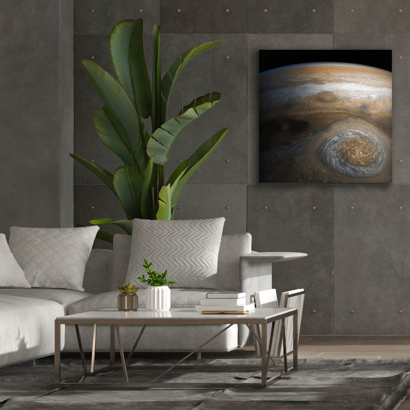  «Jupiter Storm of the High North» par NASA, art mural sur toile, 37 po x 37 po, H 37 po x l 37 po