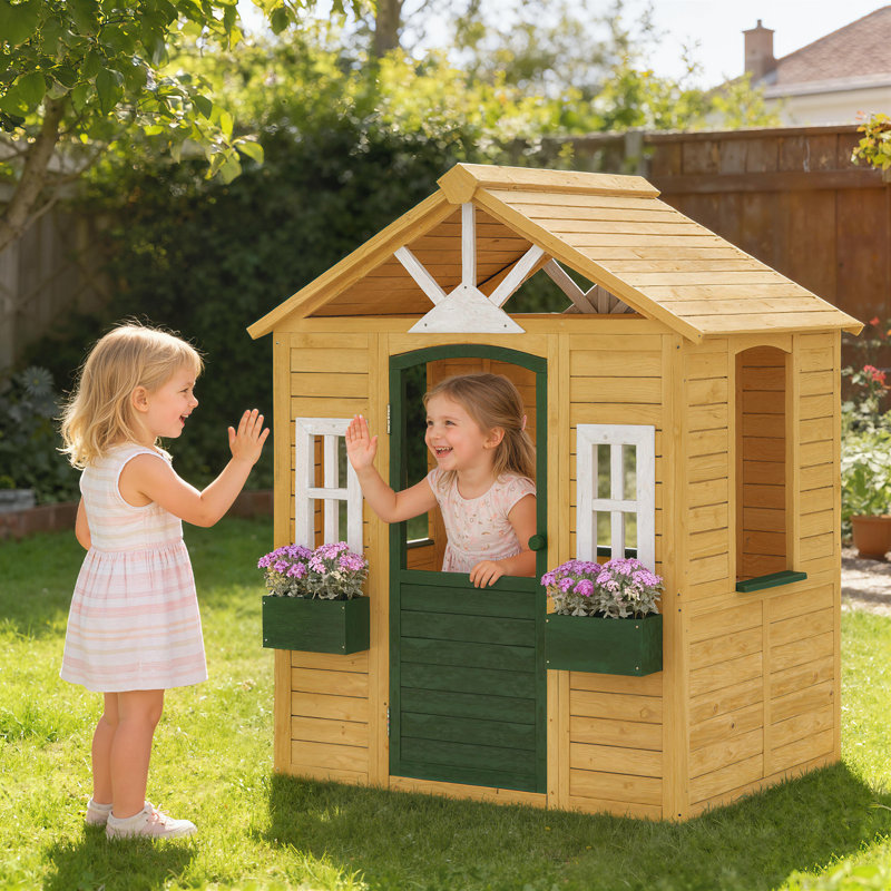HOMCOM 97cm W x 97cm D Playhouse with Kitchen