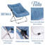 Fauteuil Saucer avec repose-pieds, chaise d'appoint pliante en fausse fourrure-92360809
