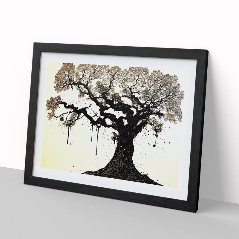 Beautiful Oak Tree - Single Picture Frame Print, Black Framed, 46cm H x 64cm W x 2cm D