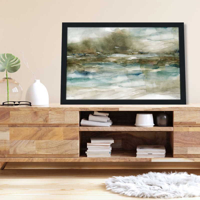 Riverbank - Peinture, L 27,5 po x H 21,5 po, Cadre noir