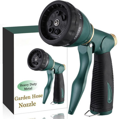 Garden Hose Nozzle Sprayer Heavy Duty, 100% Metal Spray Nozzle High Pressure Water Hose Nozzle With 7 Patterns For Watering Garden, Washing Cars And Showering Pets
