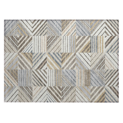 Machine Washable Indoor/Outdoor Lanphear ACN2399 Patchwork Rug