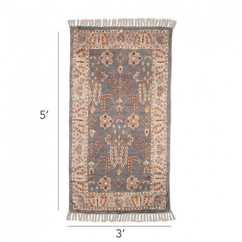 Tapis imprimé avec franges