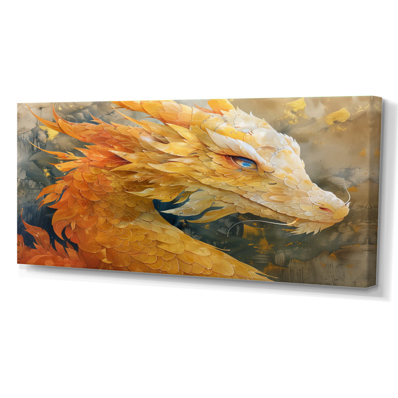 Wattson - Dragons Wall Art Living Room, Toile tendue, H 12 po x l 20 po
