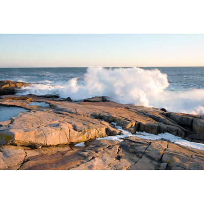 Schoodic Wave Crashing by Apelletr - Wrapped Canvas Print