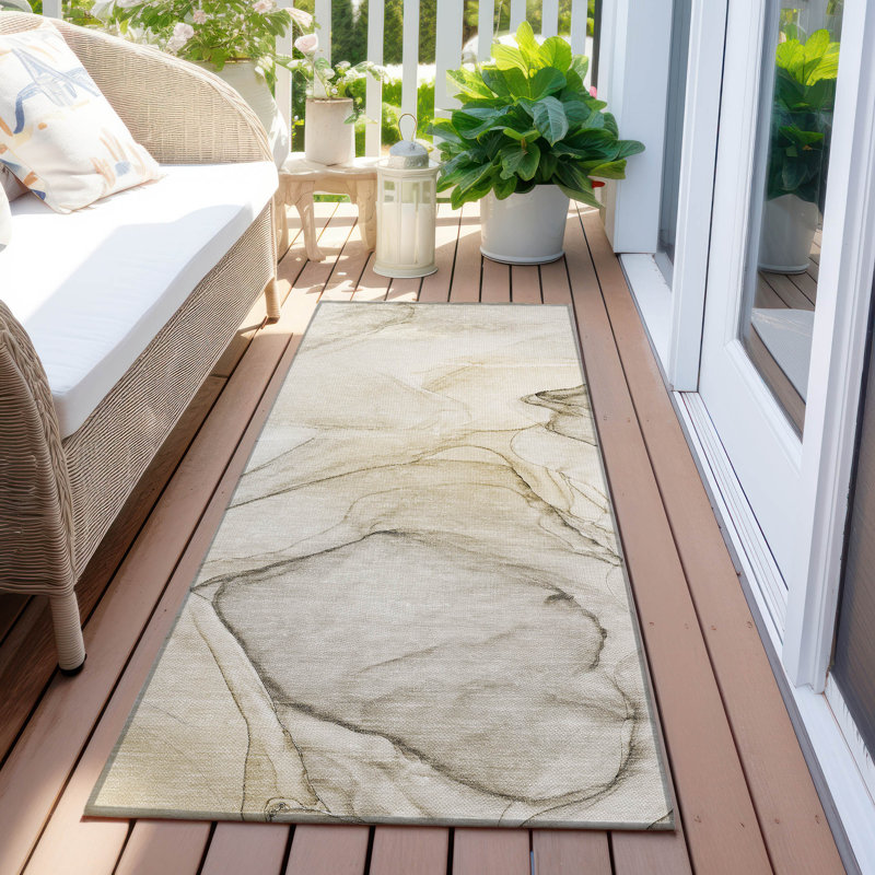 Tapis intérieur / extérieur Alfonzo avec envers antidérapant, Tapis de couloir 2 pi 3 po x 7 pi 6 po