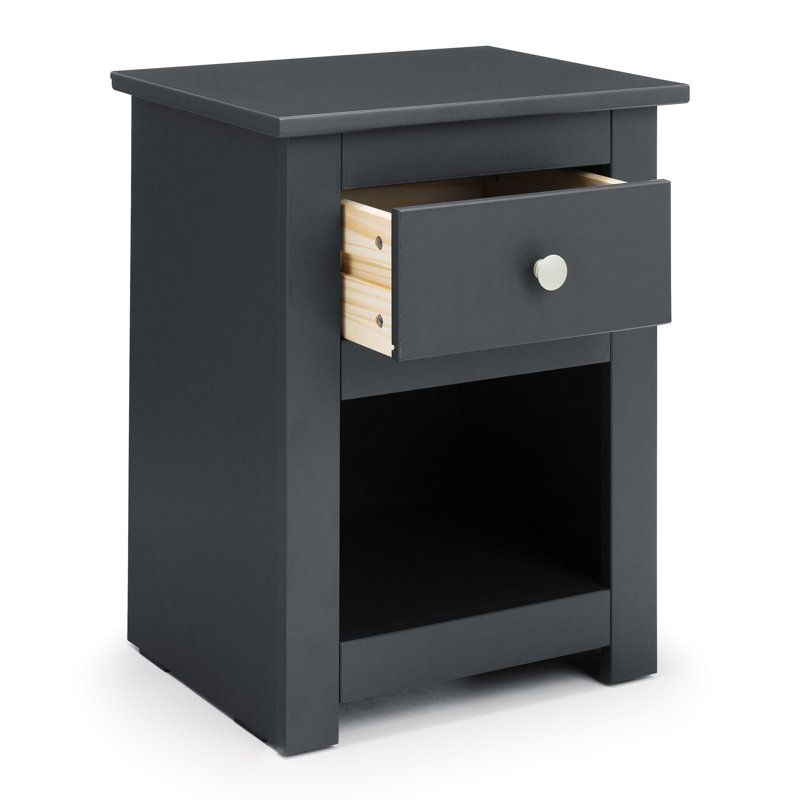 Payeur 43cm W Solid Wood Bedside Table, Black