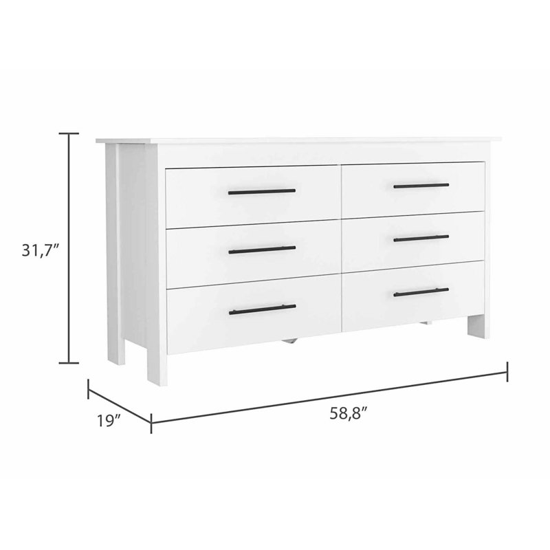 Commode double 32 po Uryah, Blanc