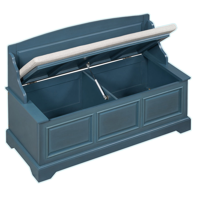 Banc d'entrée classique avec rangement caché - Siège polyvalent et rangement, Navy