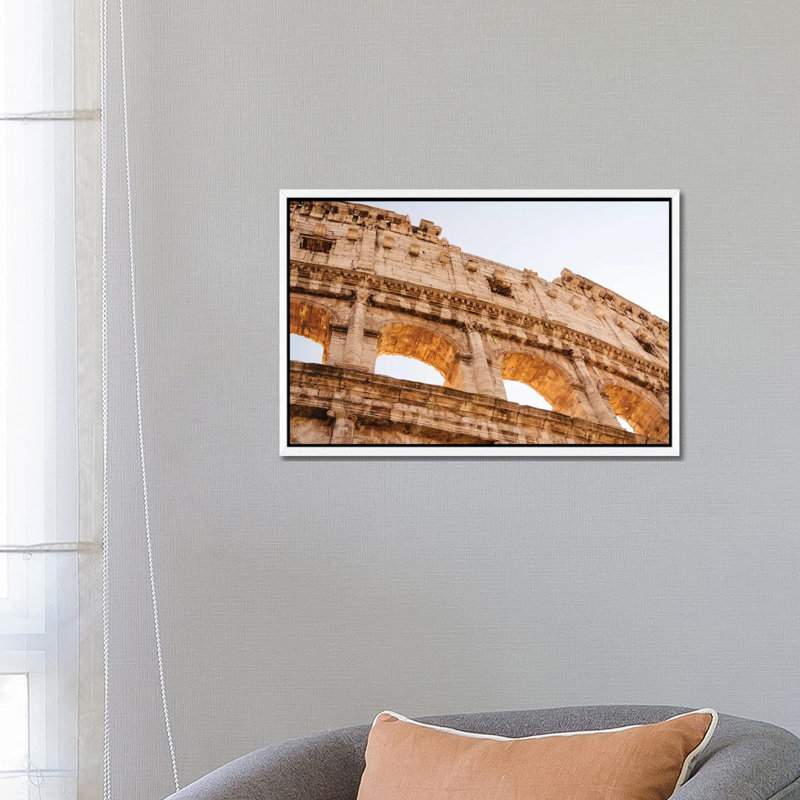Roman Coliseum IV by Bethany Young - Print on Canvas, 45.72cm H x 66.04cm W x 3.81cm D, White Framed