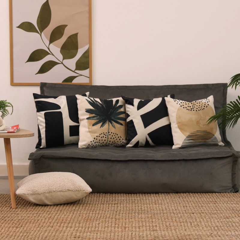 Bean Bag Bazaar Mono Sunset Print Indoor-Outdoor Cushion, Multicolour