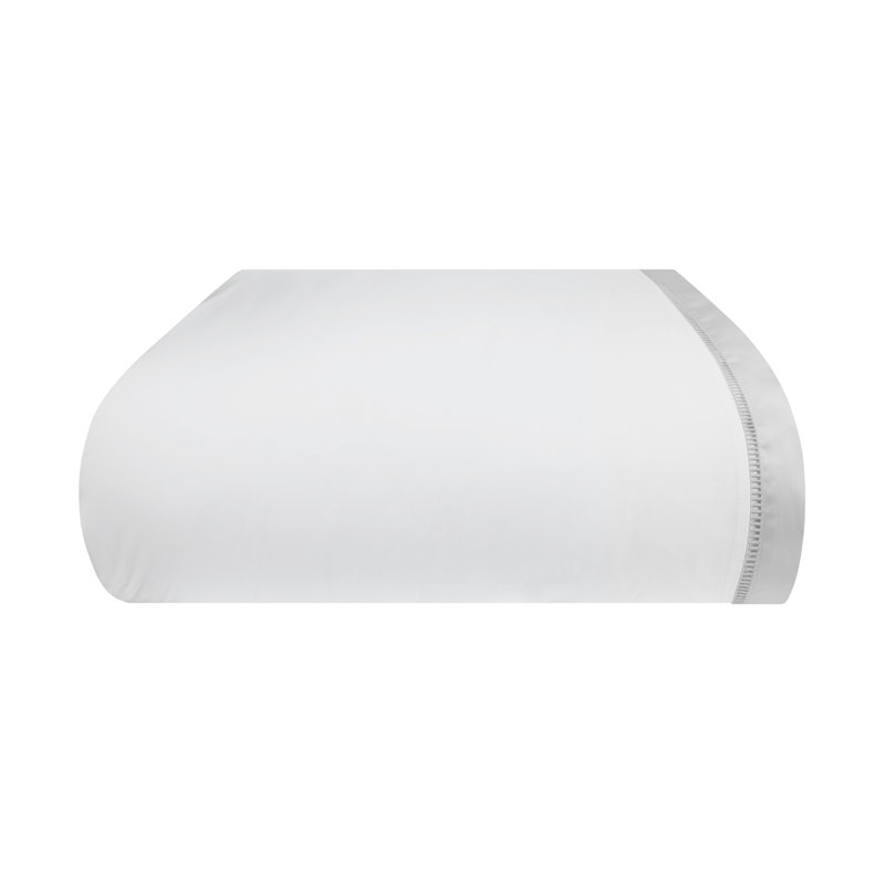 Escada 100% Cotton Percale Duvet Cover, white/ silver, Queen