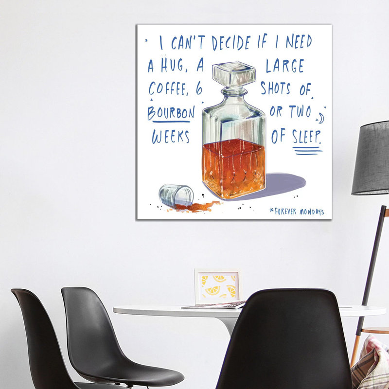 Mondays 1 Piece Wall Art on Canvas, 45.72 cm H x 45.72 cm W x 3.175 cm D, Wrapped Canvas