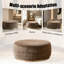 Repose-pieds rond moderne en velours de luxe avec base en métal-514761589