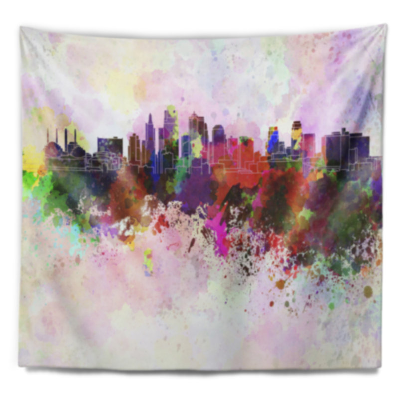 Tapisserie d'horizon de kansas city Cityscape, H 78 po x l 92 po