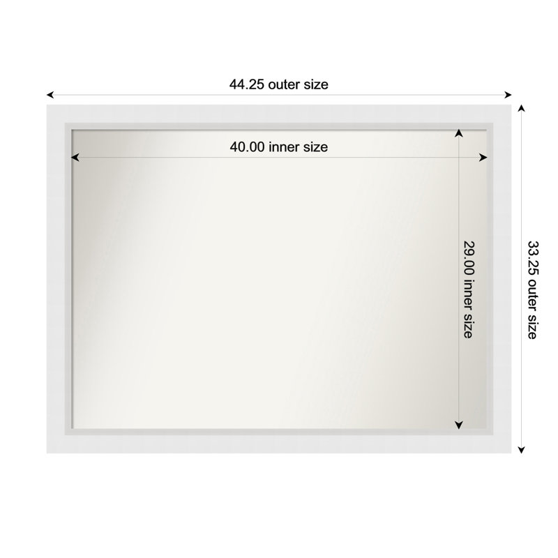 Miroir mural Marja, Rectangle, 33,25 po x 44,25 po