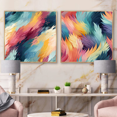 Cossie - Abstract Square Collage Set Of 2