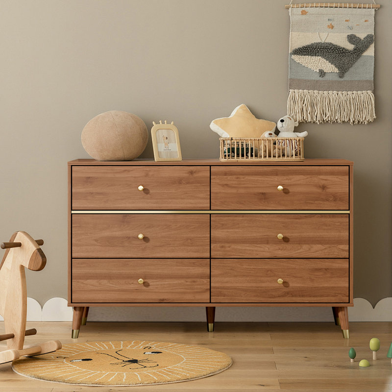 6 Drawer 47'' W Dresser, Brown