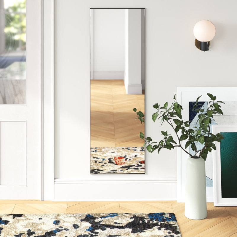 Foran Rectangle Mirror, 60" H x 20" W, Black
