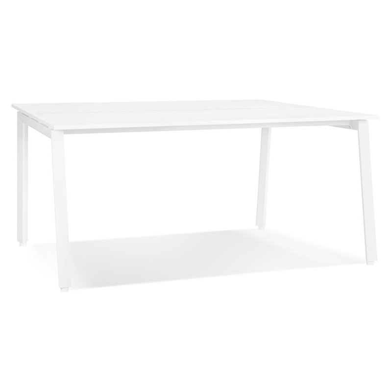 Ralonda Metal Base Writing Desk, 74.50cm cm H x 160cm W x 160cm cm D , White