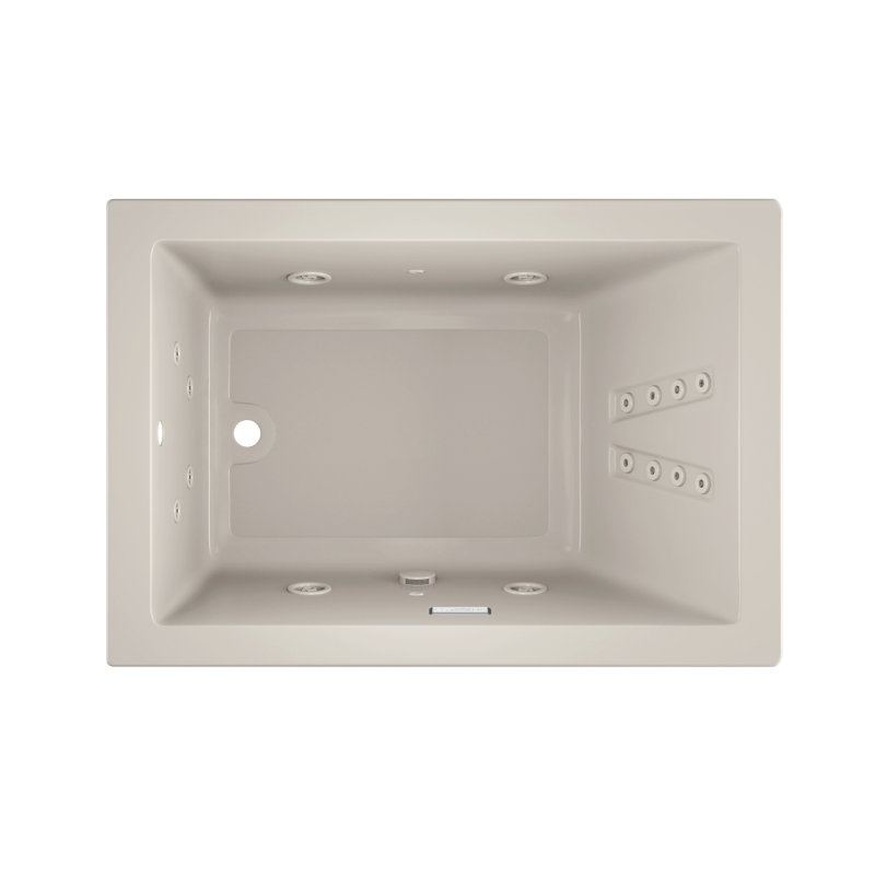Solna™ Chromatherapy 60" x 42" Drop in Whirlpool Bathtub, Oyster, Left