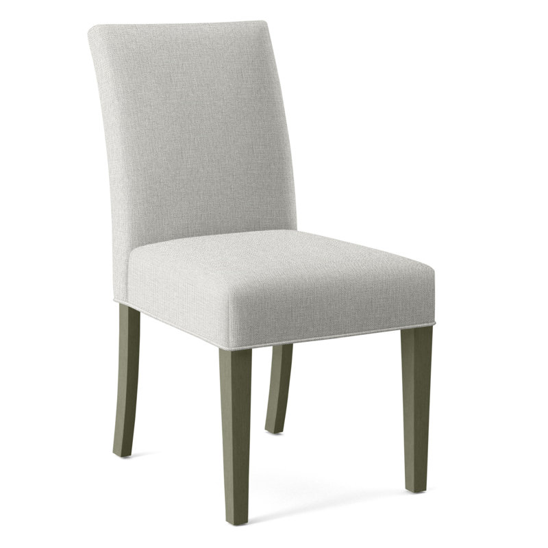 Manhattan Upholstered Dining Chair, White Sugar Performance; 0863-91, Greystone Finish