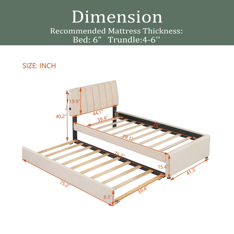 Roneisha Upholstered Platform Bed, Beige
