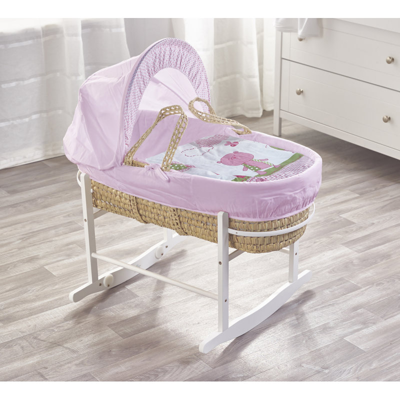 Moses Basket With Stand with Bedding with Mattress