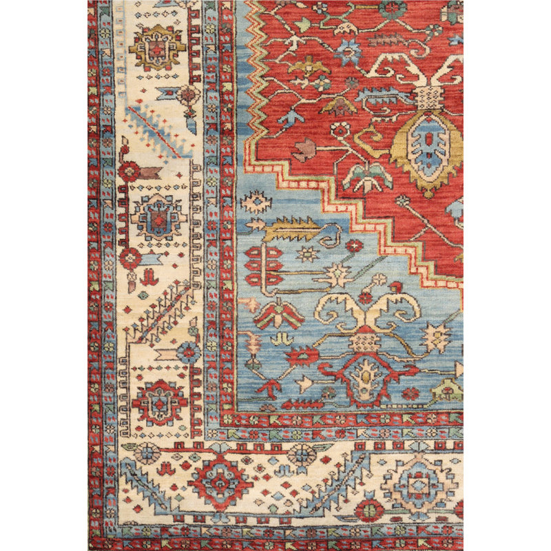 Serapi Hand-Knotted Rust Lamb's Wool Area Rug