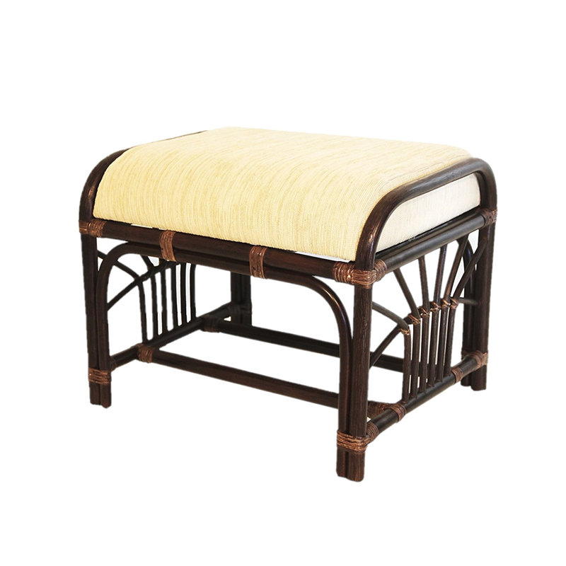 Eukleides Upholstered Ottoman, Dark Brown