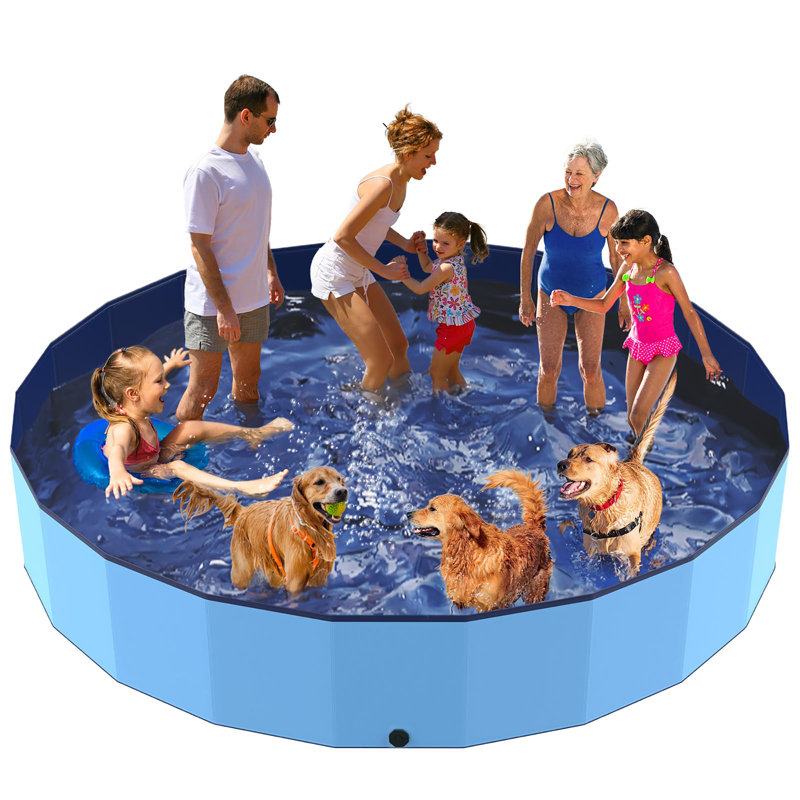 107" Foldable Dog Pool for Kids, L 10 pi x H 19,7 po