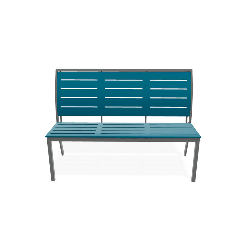 Banc de parc empilable aluminium Bazza, Aqua PQ0, Graphite texturé