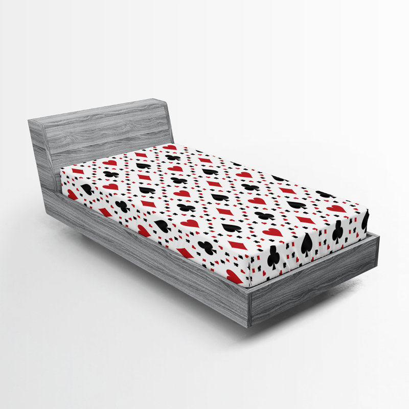 Ensemble de 2 drap-housse de poker Ambesonne, Twin Fitted Sheet