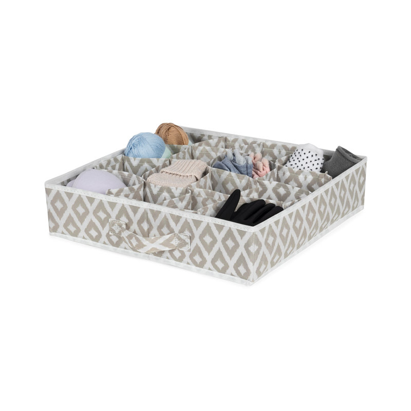 Latitude Run Fabric Decorative Bin, Beige