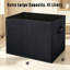 Bac de rangement pliable en tissu avec poignées, paquet de 2, 15 x 13 x 13 po, grande capacité de 42 L, noir