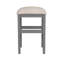 Table de salle à manger à hauteur de comptoir moderne en faux marbre avec tiroir, 2 tabourets, table de transition beige / blanc, gris feutré
